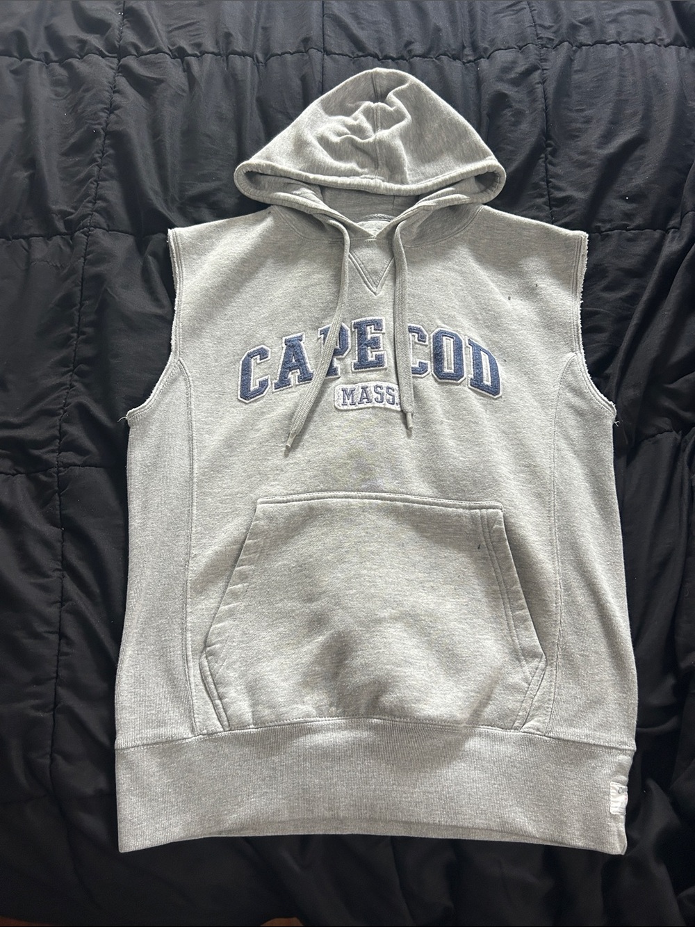 Cape Cod Massachusetts Grey Sleeveless Hoodie Sweatshirt - S